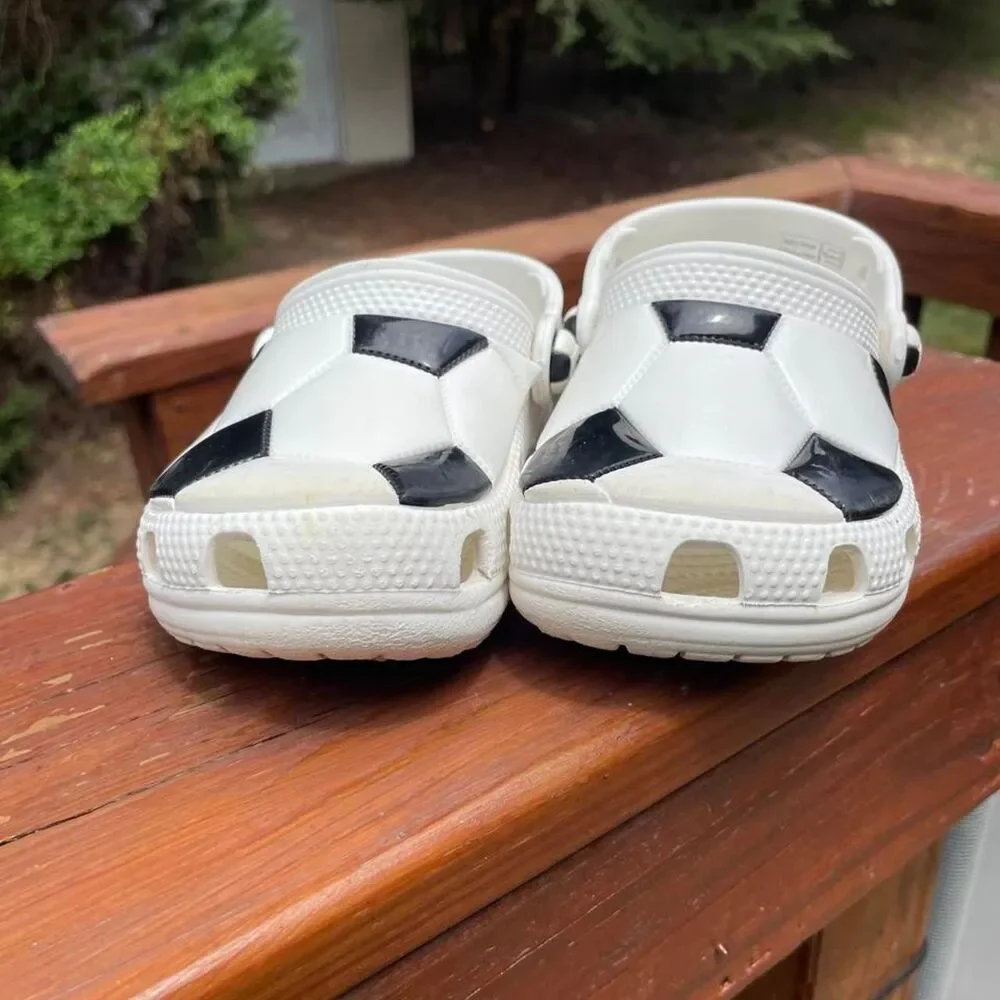 Toddler 9 Crocs Soccer Ball Water shoes Clogs